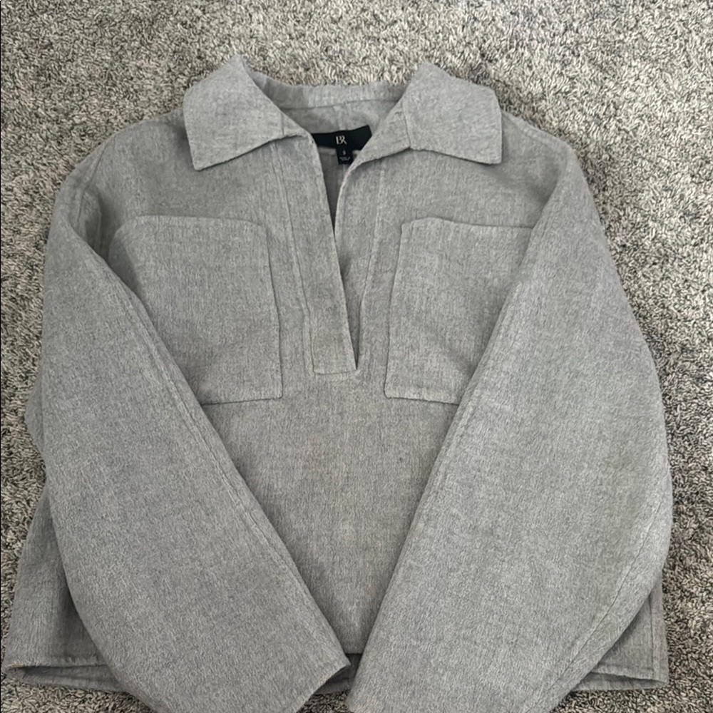 Banana Republic Light Gray Collared Pullover